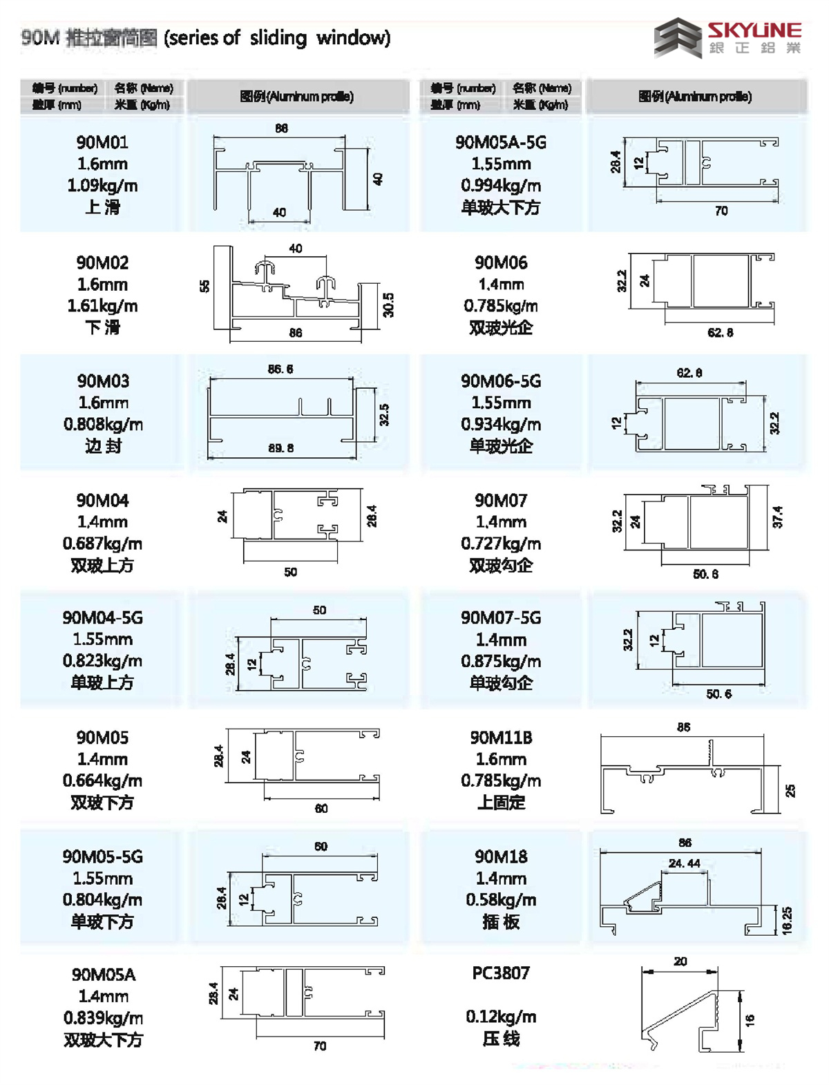 90M系列推拉窗